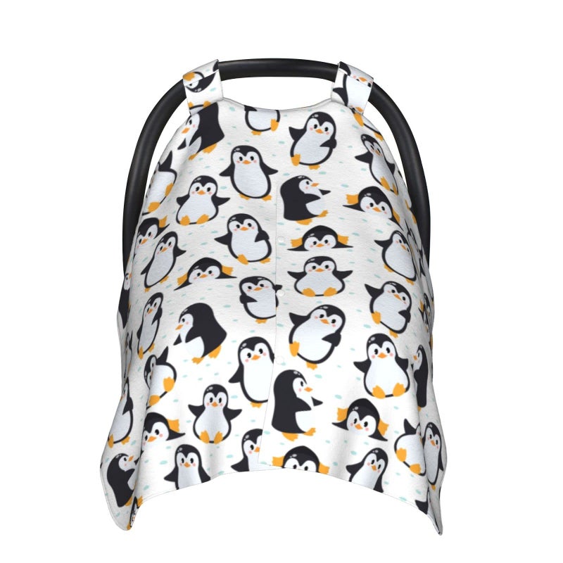Mcewoel Penguin Car Seat Cover for Baby in Winter Summer  Nursing Cover for Mom Penguin Stuff for Baby Boys Girls - Image 1